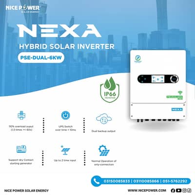 NEXA PSE-DUAL-6KW – HYBRID SOLAR INVERTER