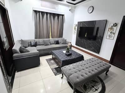 L shaped Sofa set with Deewan, Center Table and curtain