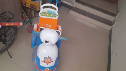 Kids Panda Style Tricycle / Push Scooter with Parental Control Handle