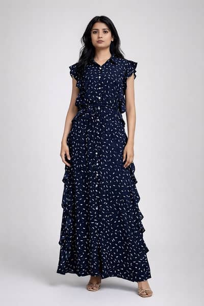 De Backers Navy Blue Long Dress – Size M (New)