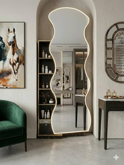 standing mirror/ LED touch lengthy mirror ,room decor, wall mirror