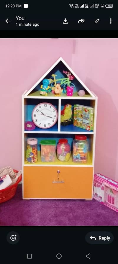 House Shaped Kids Organiser Shelf