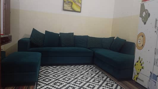 Seven Seater L Shape Sofa with Cushions or Sale