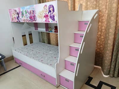 bunk bed with mattresses