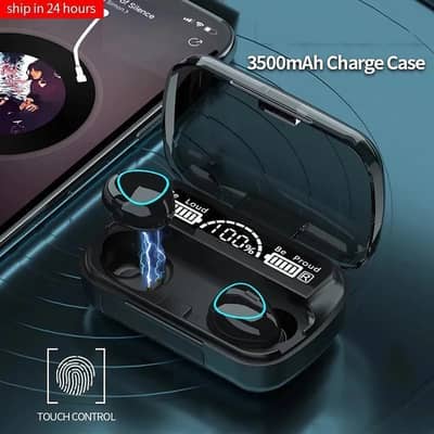 Digital Display case Earbuds with 9d hifi sound and 2000 mah battery