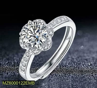 Silver planted zircon ring for women's