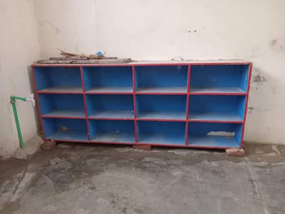 Blue 12-Compartment Shelf Rack