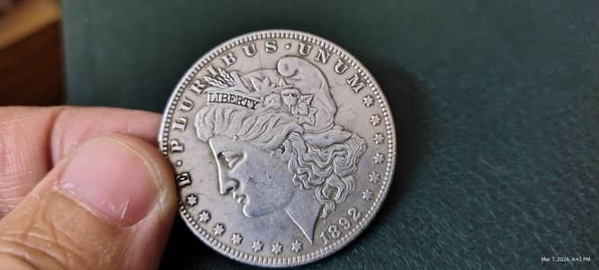 American Antique 1892 Morgan Dollar Coin,USA Old Morgan, Rare USA Coin