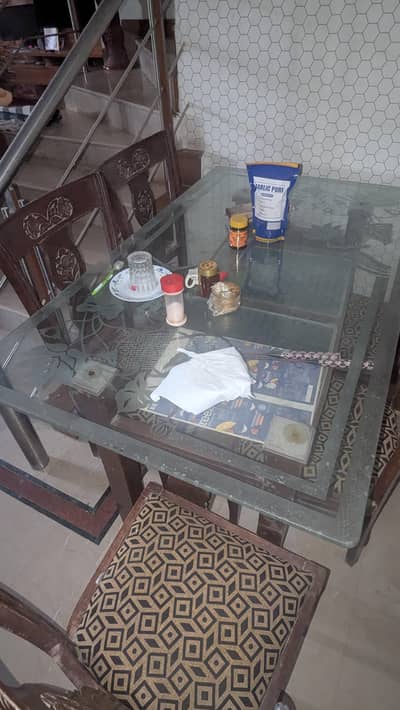 6 Chair DINING SET, ALMOST NEW