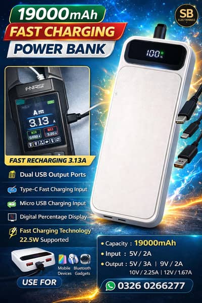 MaxPower 19000mAh 22.5W Fast Charging