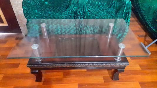 Center Table Glass top wooden for sale