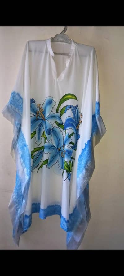 Brand New chiffon haind painted Kaftan