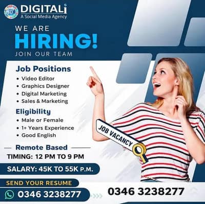 Remote Digital Marketer + Graphics Designer Required | Work  From Home