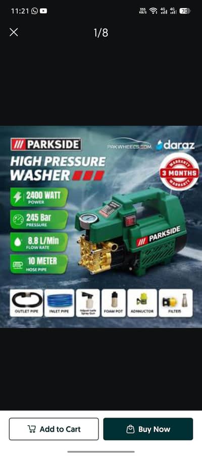 High pressure washing machine