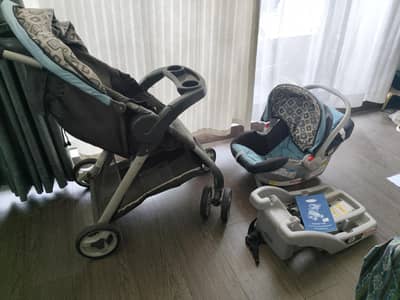 GRACO STROLLER SET WITH PRAM AND CAR BASE