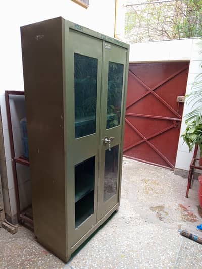 Steel book almirahsdoors  with glass.
