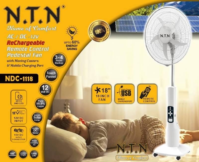 Rechargeable Fan AC/DC 18