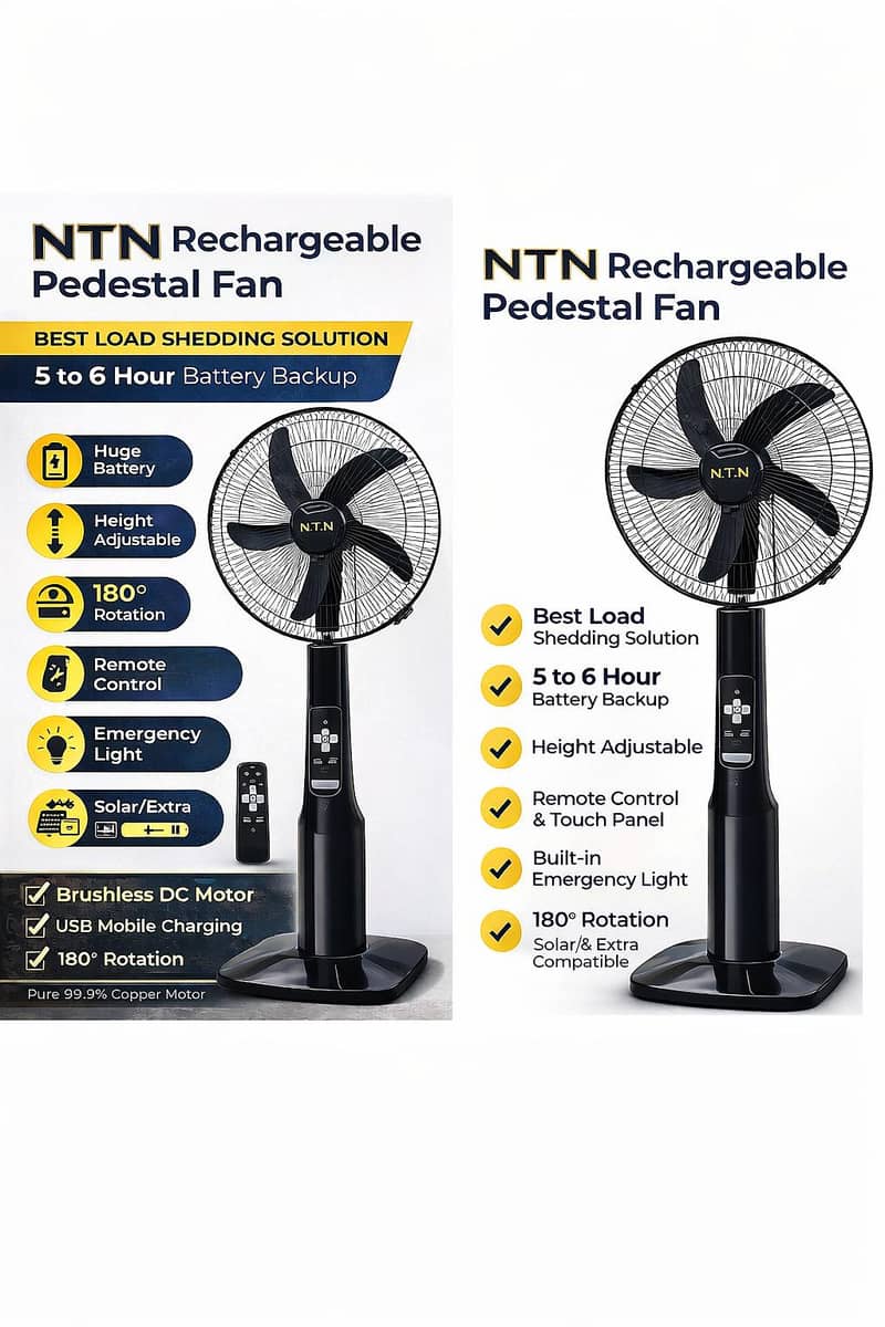 Rechargeable Fan AC/DC 18