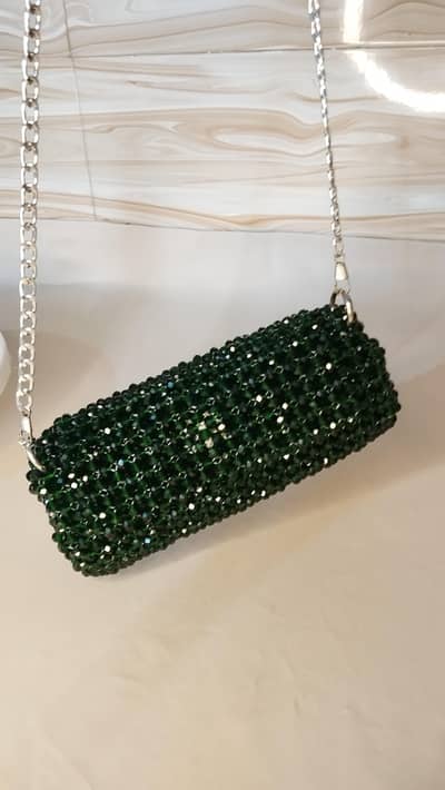 Emerald Beaded clutch