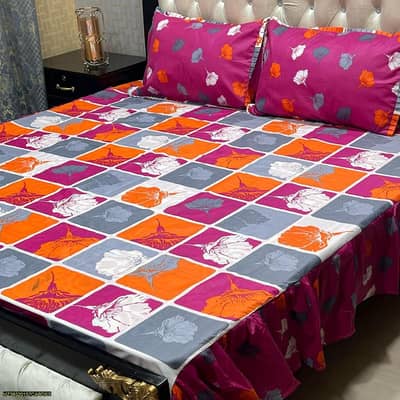 Cotton Printed King Size Bed Sheet Free Delivery