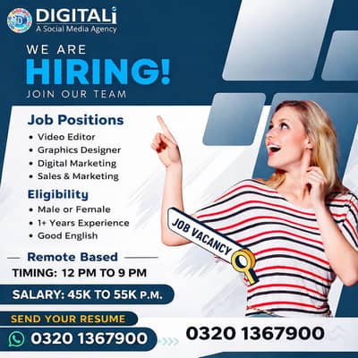 Remote Digital Marketer & Graphics Designer Required | Work From Home