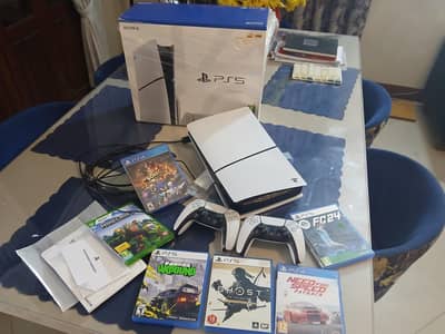 PlayStation 5 Slim | 2 DualSense Controllers | Top 6 Games | Like New