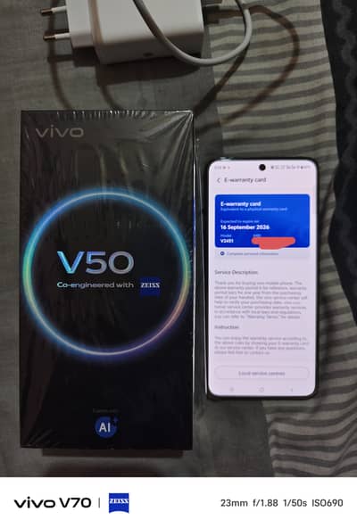 Vivo V50 12+12/512 with box and Charger Condition 10/10
