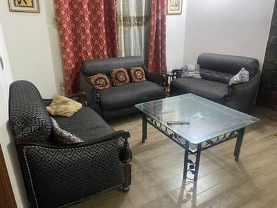 Black 2 Seater Sofa (3 pcs)