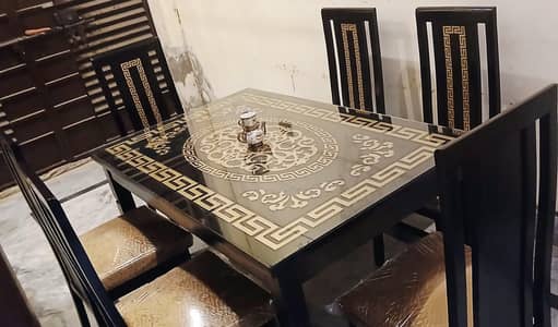 Elegant Glass Dining Table with Six Chairs URGENT Sale