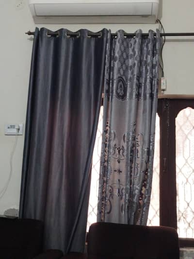 Grey Velvet Curtains 5 pc set