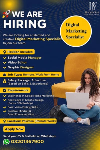 Work From Home Digital Marketing & Graphic Design Job