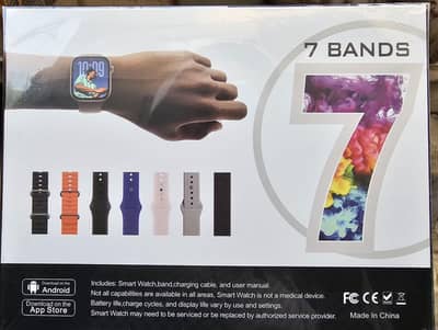 smart watch with 7 Bands & charging cable. .
