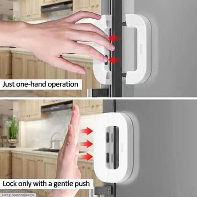 Fridge Door Lock With One-Hand Operation ABS White