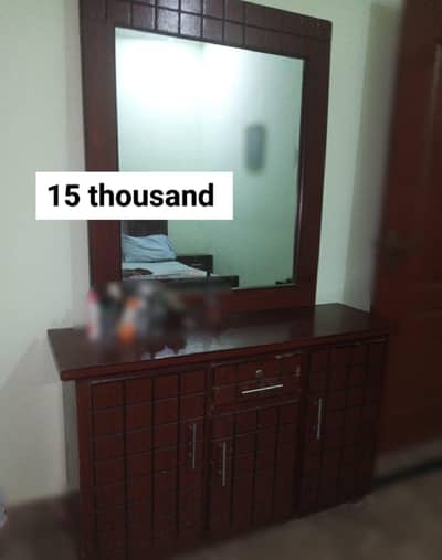 “Wooden Dressing Table with Mirror – Good Condition”