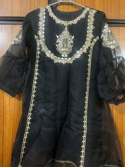 black frock sharara design