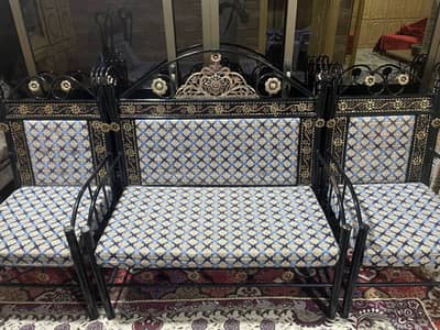 Steel 4 seater sofa with single bed and metress