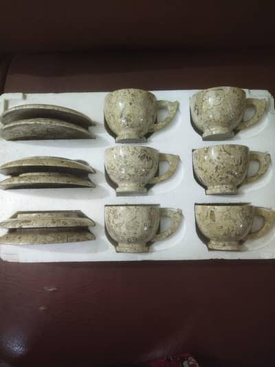 Marble tea / coffee set fresh condition no use