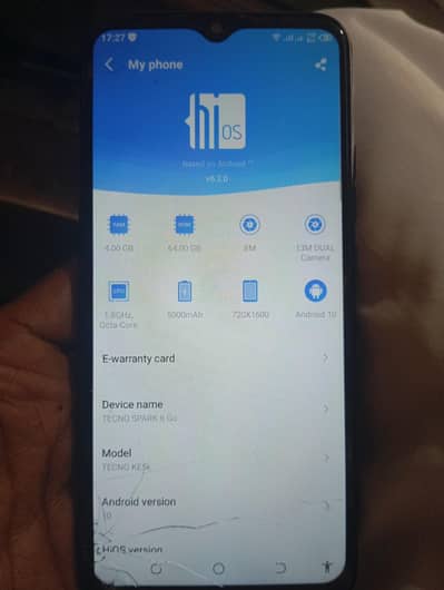tacno spark 6go  03456443186