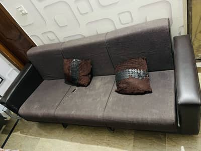 Used Daimond Foam Sofa Cum Bed with 2 cushions