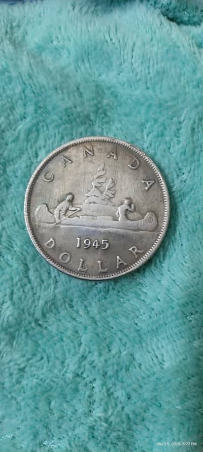 George VI 1945 Canadian Dollar Coin, Old & Rare Coin, Canada Dollar