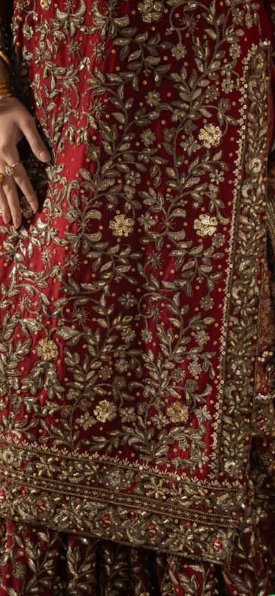 Bridal Lehenga Mehroon Chiffon