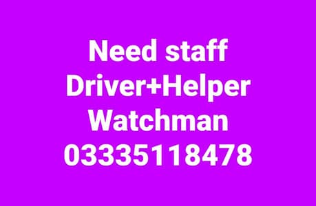 Driver Helper & Security guard watchman