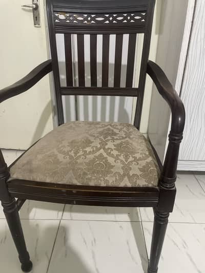 Wooden used chairs pair for sale .