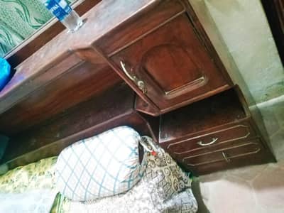 Bed with  side draw and dressing table