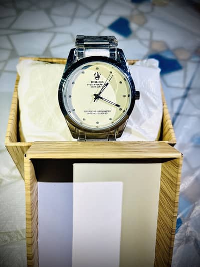 Luxury Style Stainless Steel Men’s Watch with Box