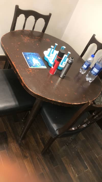 Wood dining table with 4 chairs