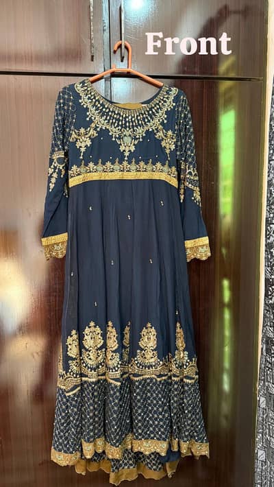 beautiful floor touching zinc blue maxi (3pc)