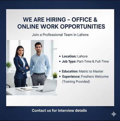 We are hiring home based and office based online working