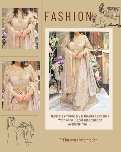 Haseens Heavy Embroidered Formal Dress- Worn once- Excellent Condition