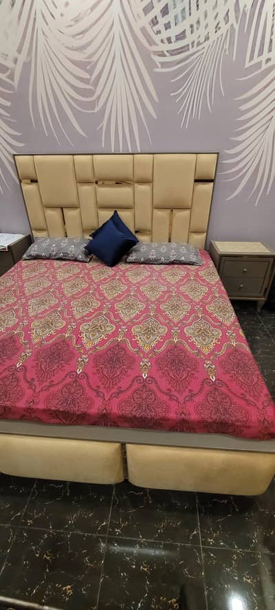 double bed with side tables